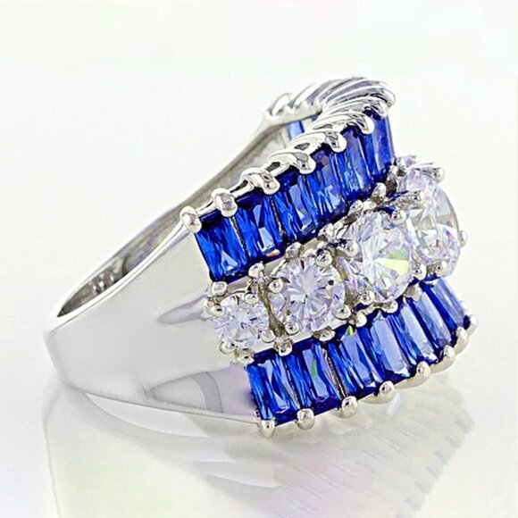 Fashion Eternity Trendy Full Around Sapphire Beautiful Ring for Women, PD456 - Picture 8 of 8